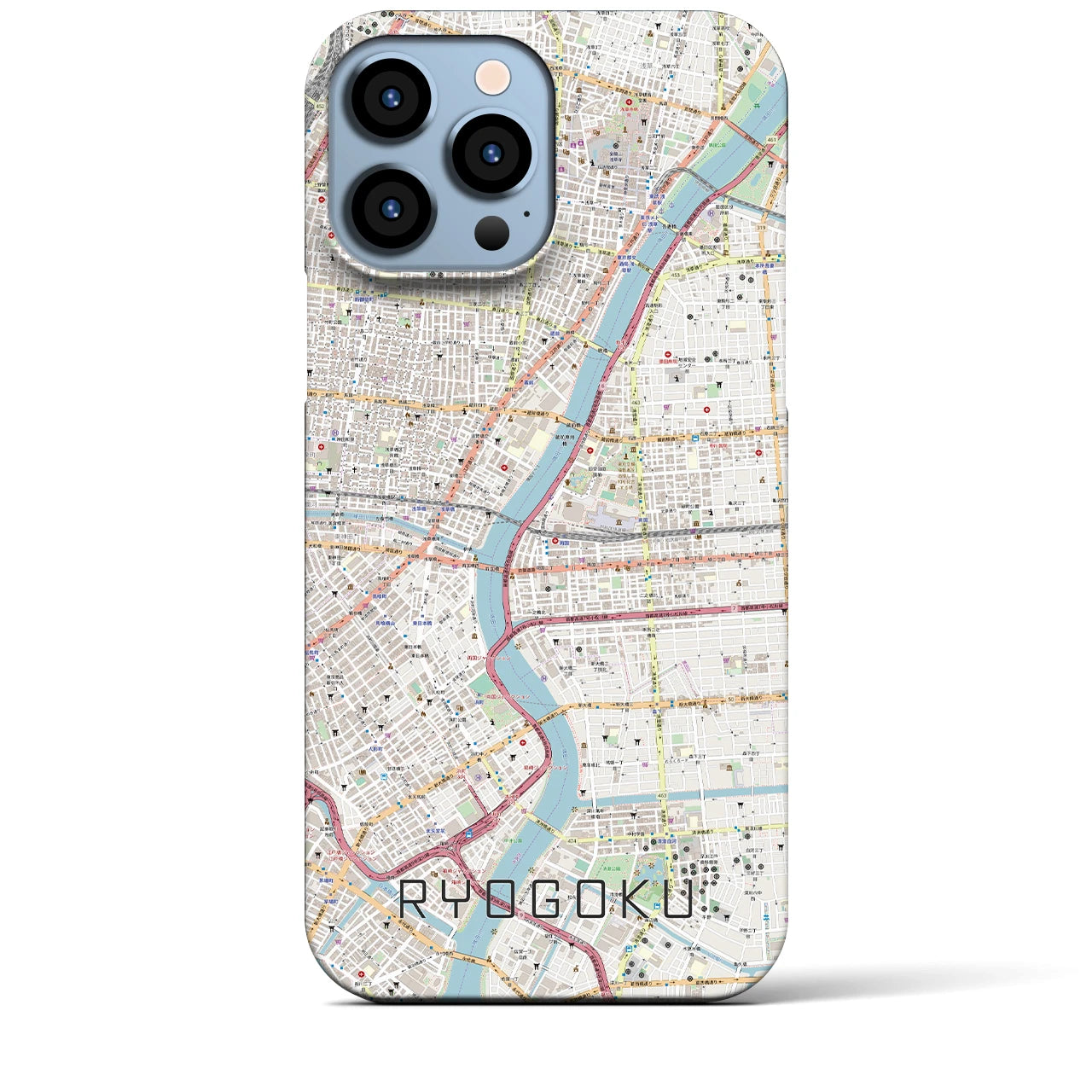 【両国(東京都)】地図柄iPhoneケース(バックカバータイプ)