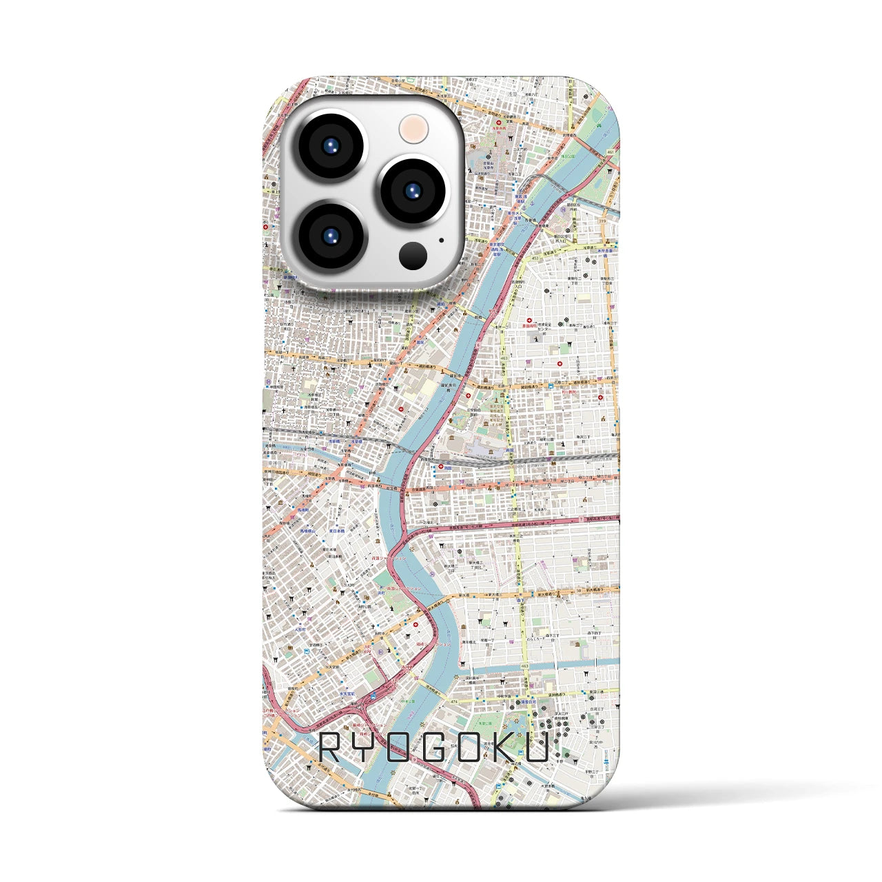【両国(東京都)】地図柄iPhoneケース(バックカバータイプ)