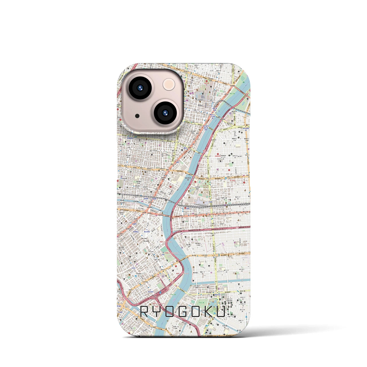 【両国(東京都)】地図柄iPhoneケース(バックカバータイプ)