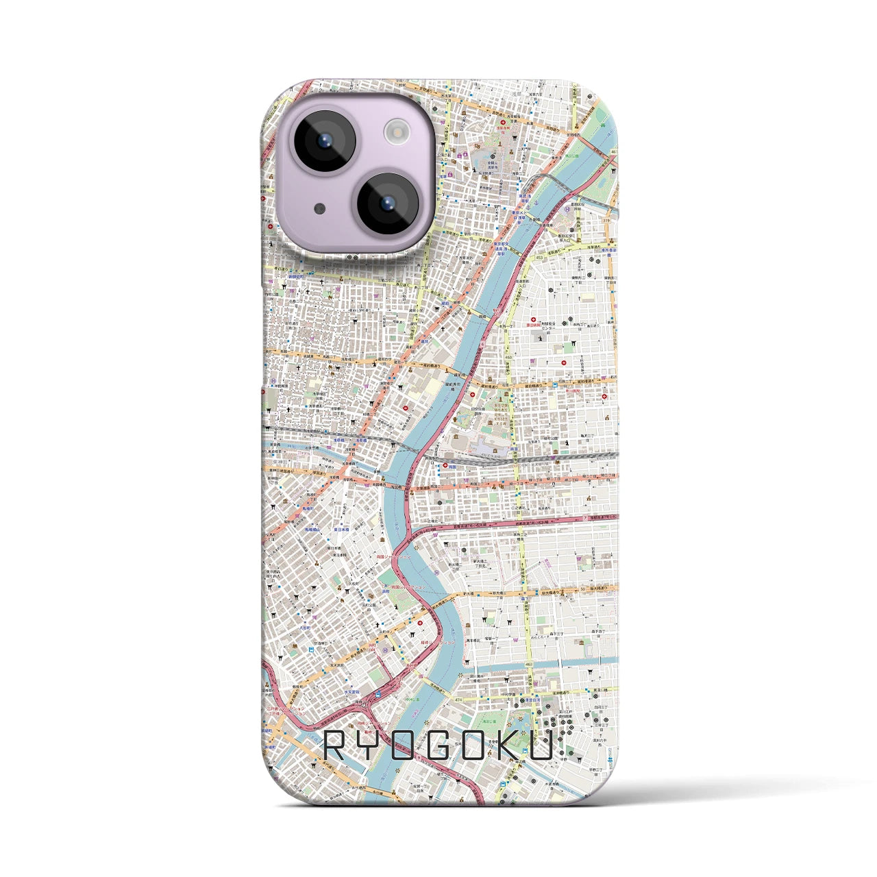 【両国(東京都)】地図柄iPhoneケース(バックカバータイプ)