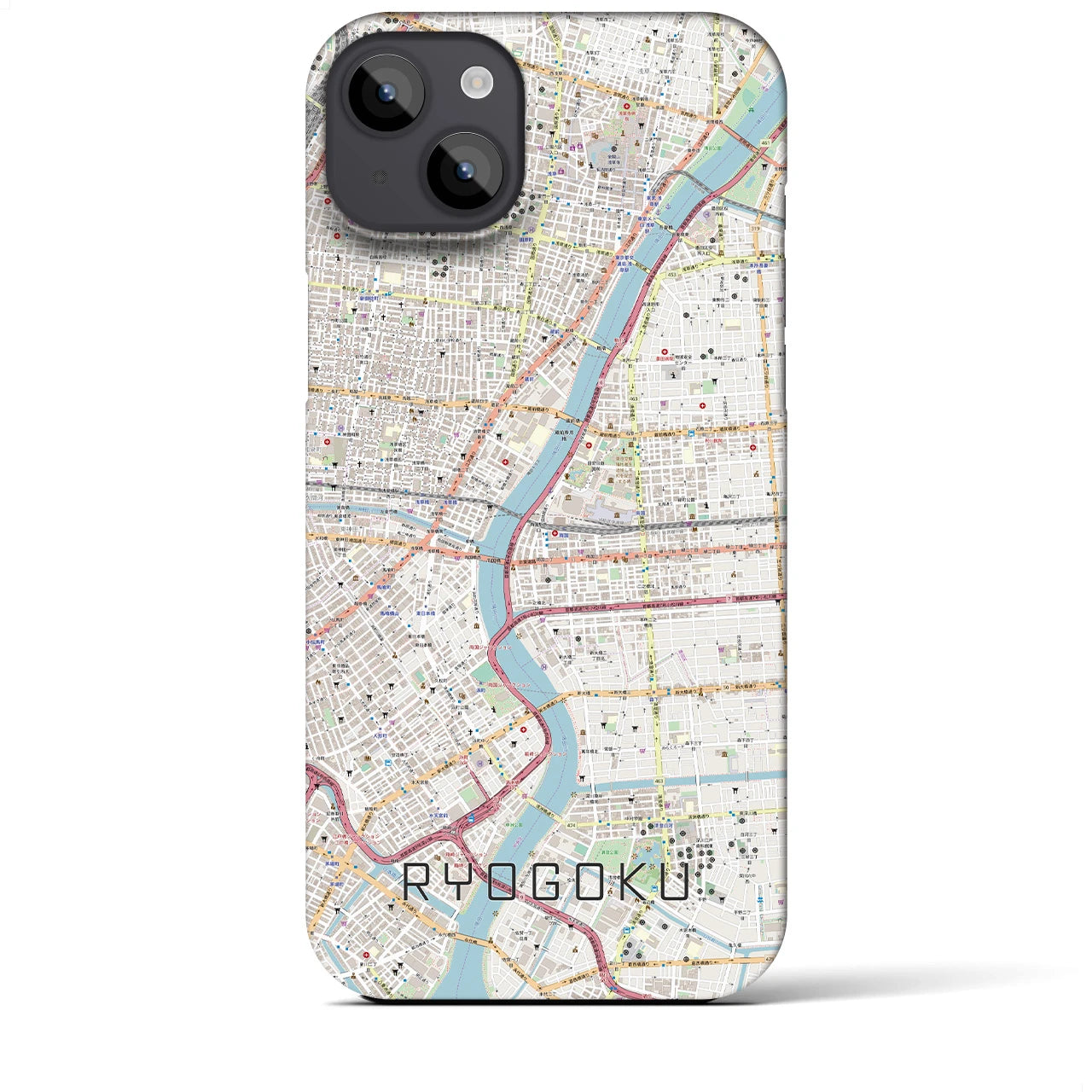 【両国(東京都)】地図柄iPhoneケース(バックカバータイプ)