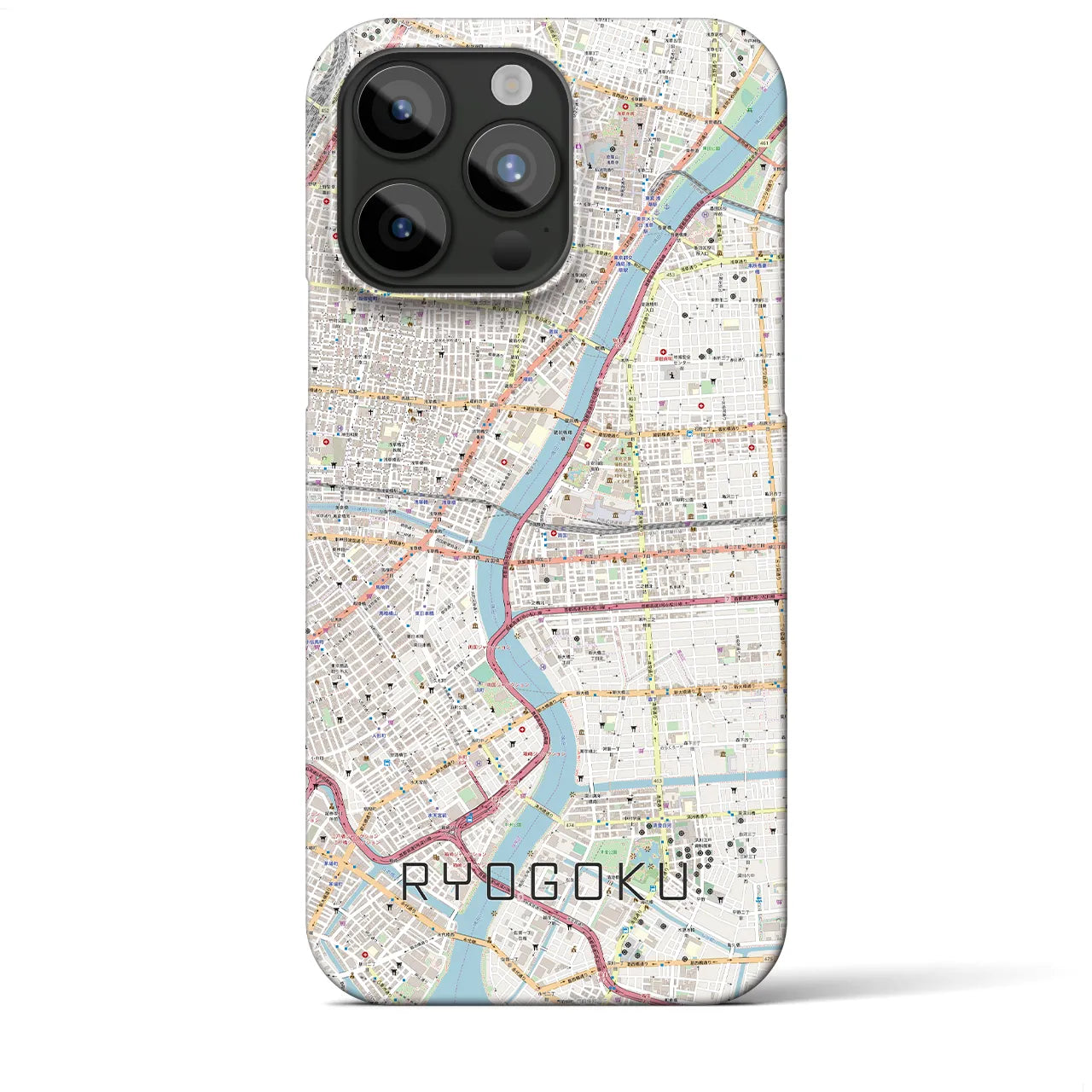 【両国(東京都)】地図柄iPhoneケース(バックカバータイプ)