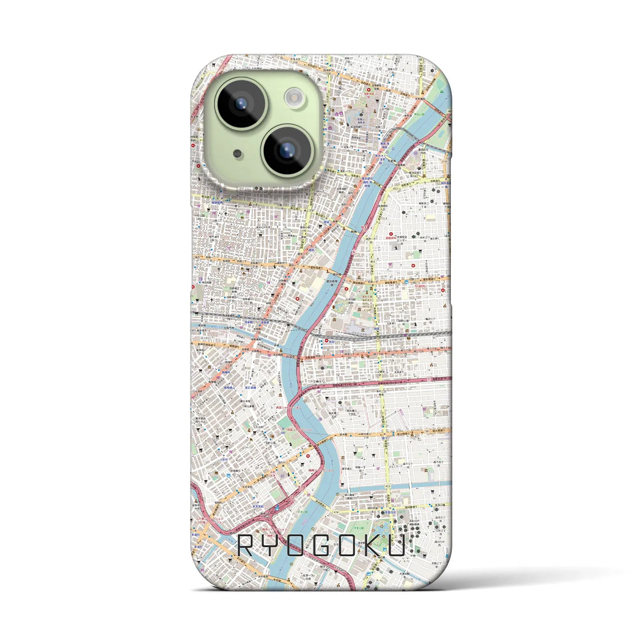 【両国(東京都)】地図柄iPhoneケース(バックカバータイプ)
