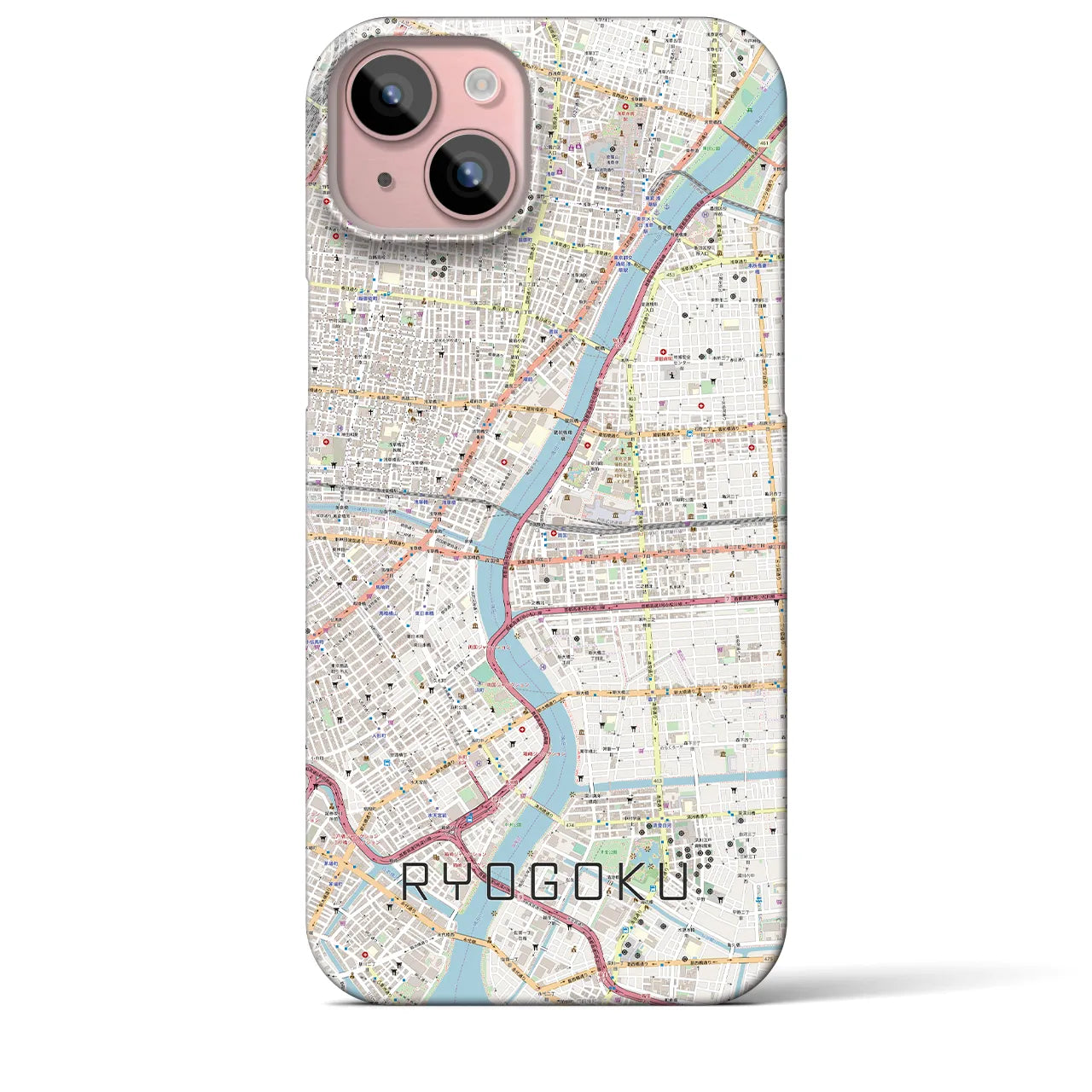 【両国(東京都)】地図柄iPhoneケース(バックカバータイプ)