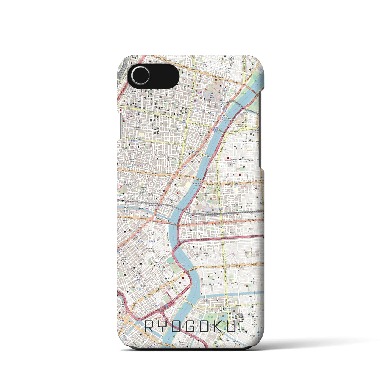 【両国(東京都)】地図柄iPhoneケース(バックカバータイプ)