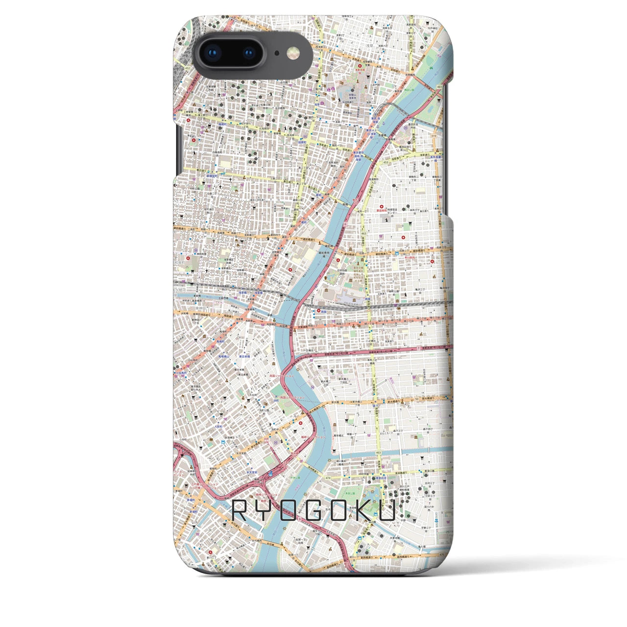 【両国(東京都)】地図柄iPhoneケース(バックカバータイプ)