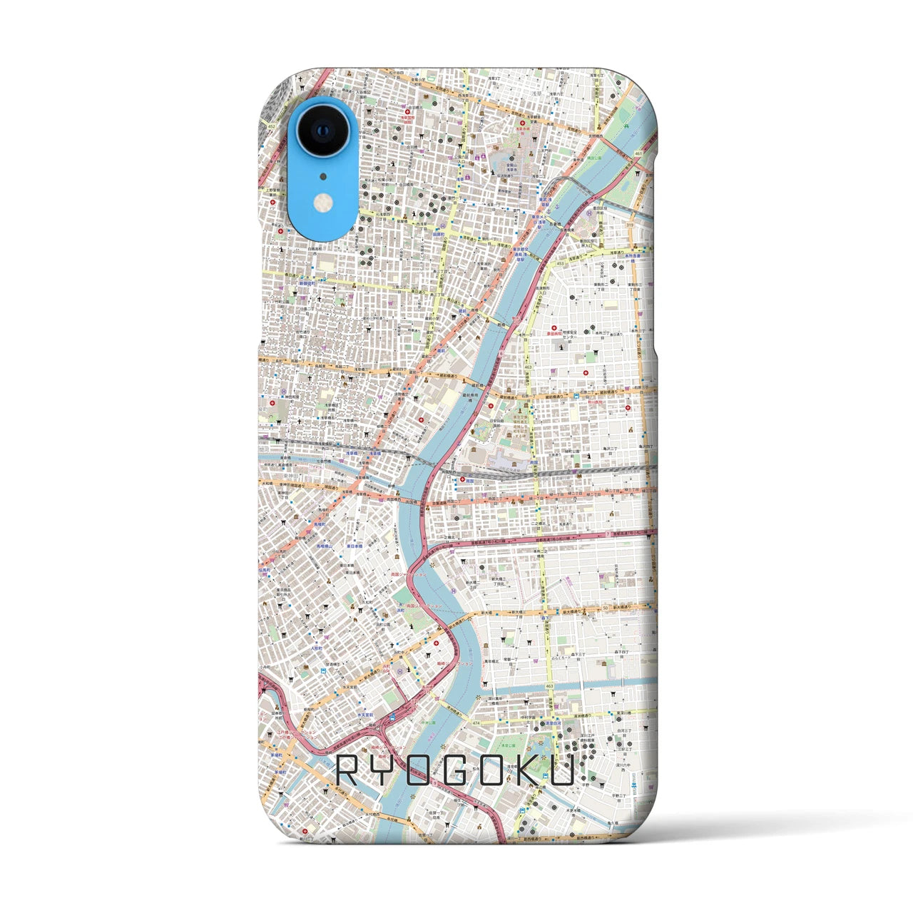 【両国(東京都)】地図柄iPhoneケース(バックカバータイプ)