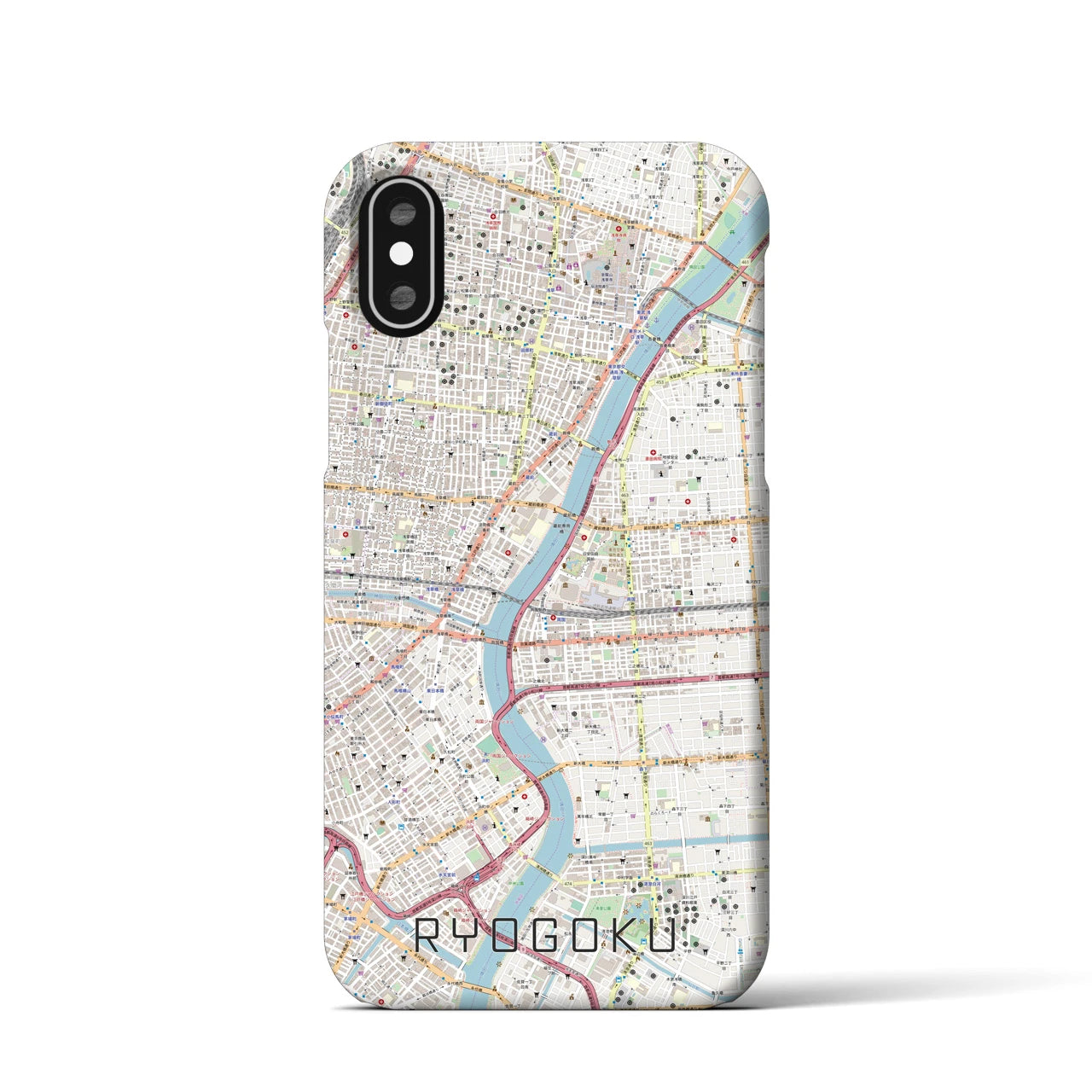 【両国(東京都)】地図柄iPhoneケース(バックカバータイプ)