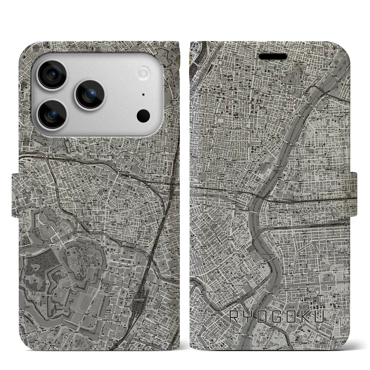 【両国(東京都)】地図柄iPhoneケース(手帳タイプ)