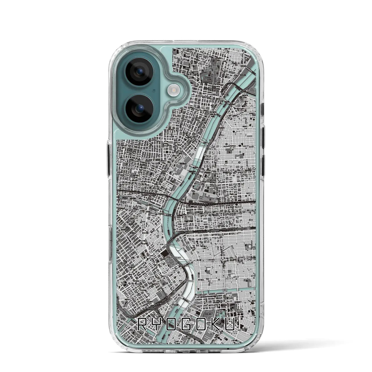 【両国(東京都)】地図柄iPhoneケース(MagSafeタイプ)モノトーン・iPhone 16 Pro 用