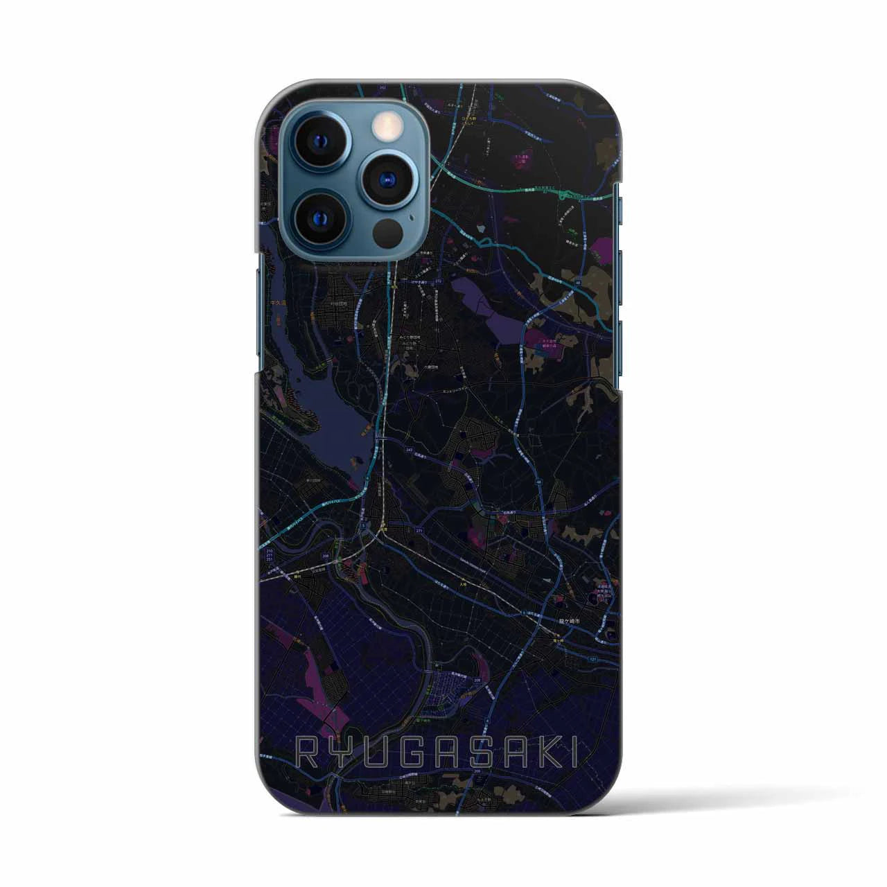 【龍ケ崎(茨城県)】地図柄iPhoneケース(バックカバータイプ)