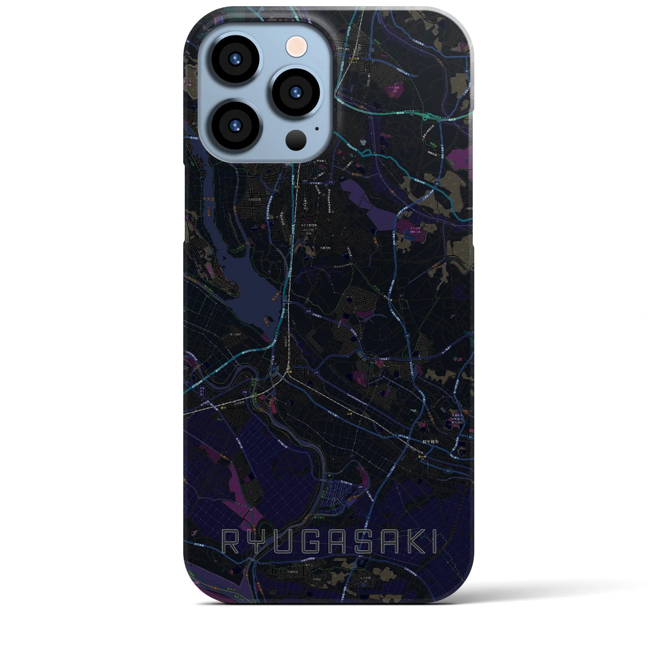 【龍ケ崎(茨城県)】地図柄iPhoneケース(バックカバータイプ)