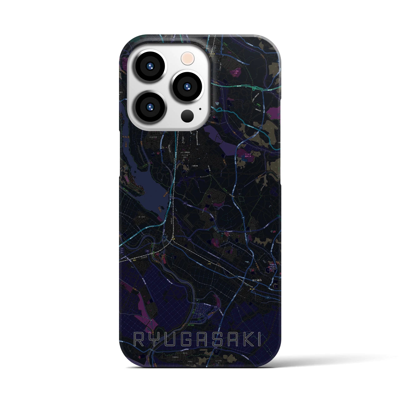 【龍ケ崎(茨城県)】地図柄iPhoneケース(バックカバータイプ)