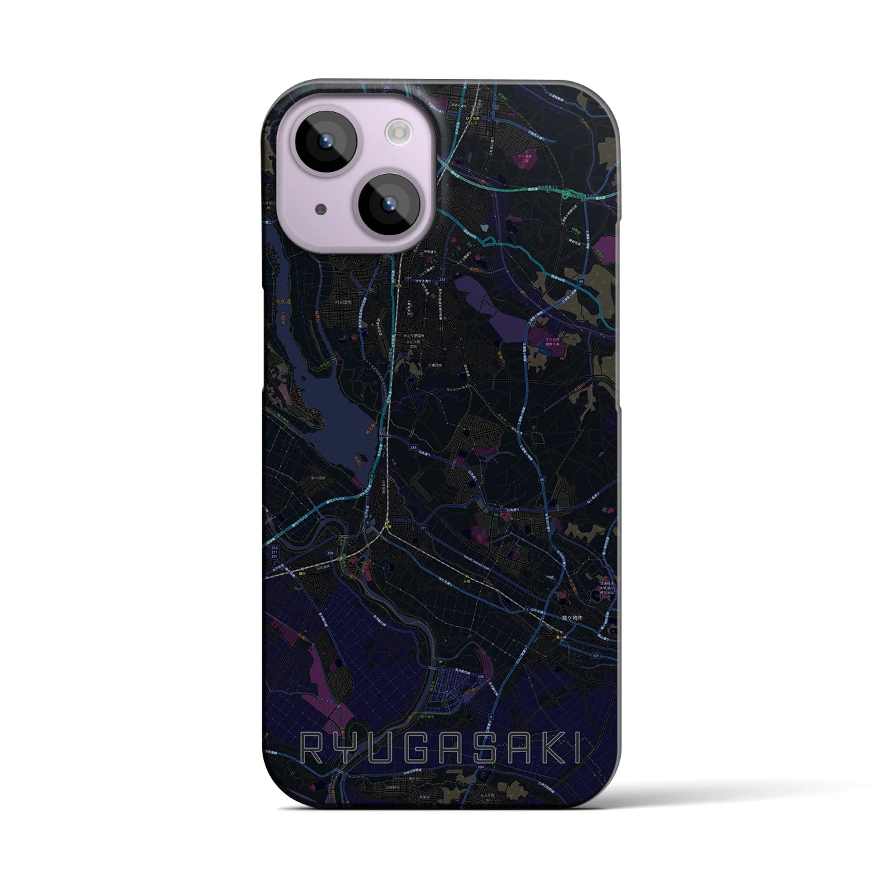 【龍ケ崎(茨城県)】地図柄iPhoneケース(バックカバータイプ)