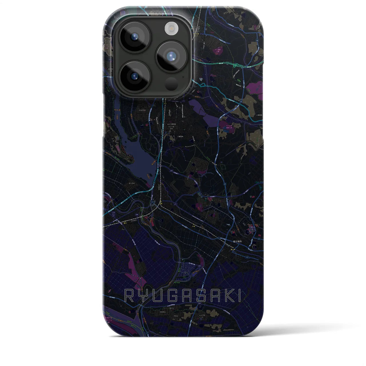 【龍ケ崎(茨城県)】地図柄iPhoneケース(バックカバータイプ)