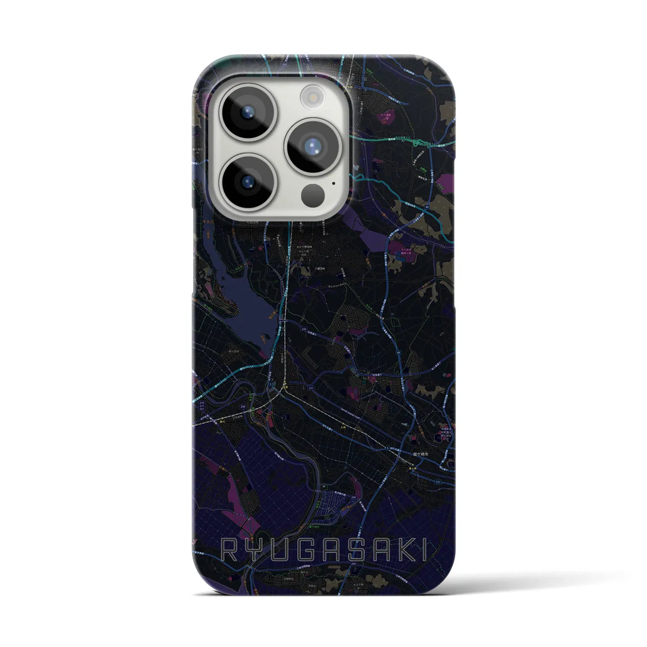 【龍ケ崎(茨城県)】地図柄iPhoneケース(バックカバータイプ)