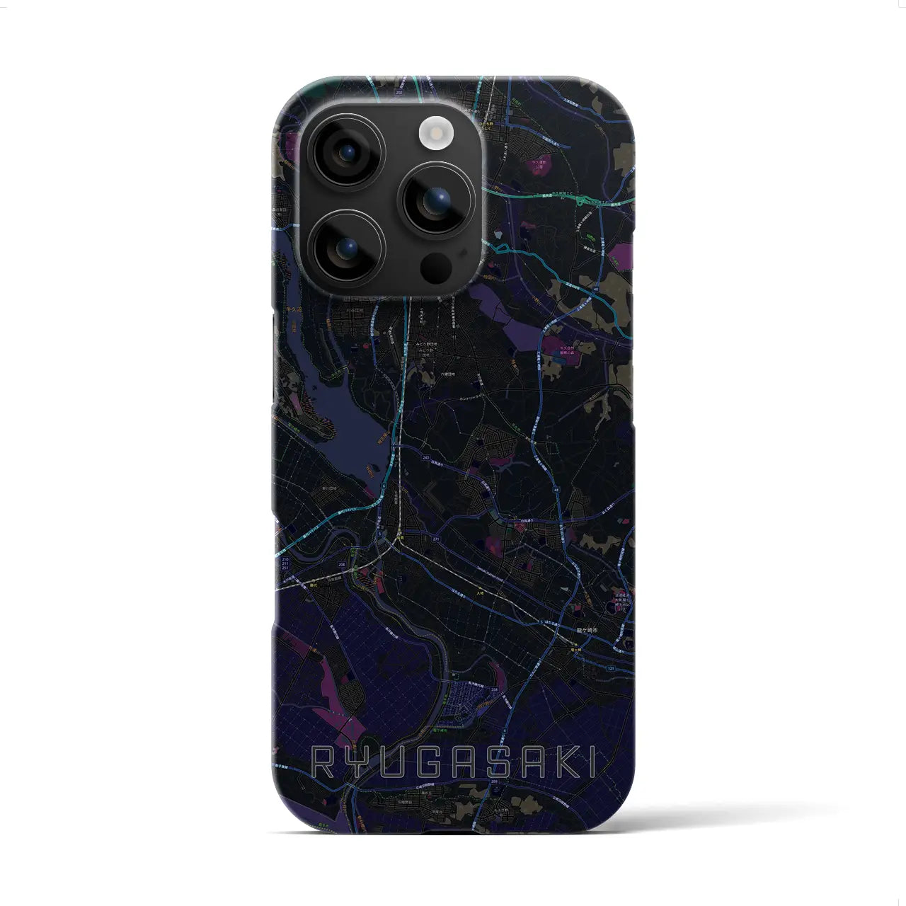 【龍ケ崎(茨城県)】地図柄iPhoneケース(バックカバータイプ)