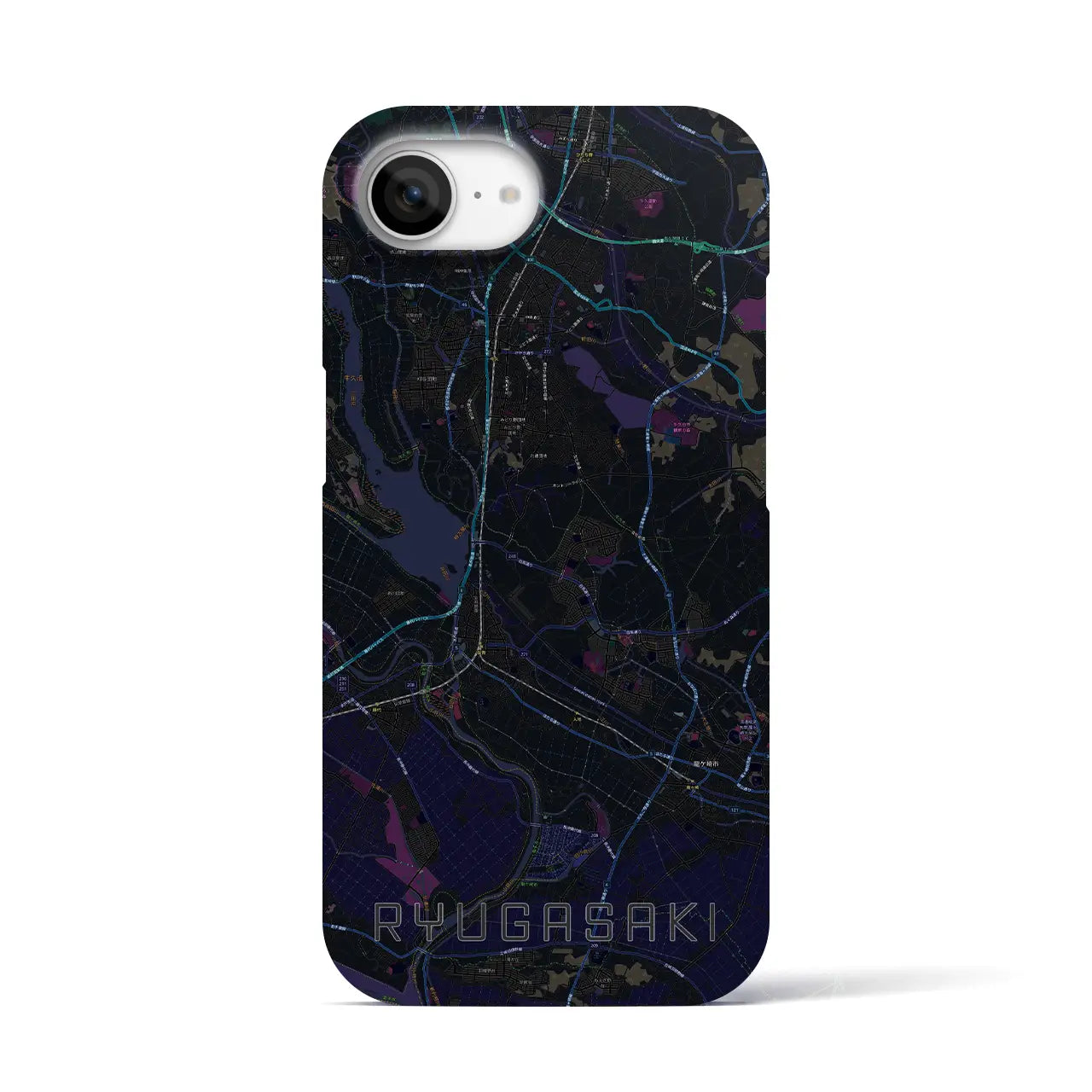 【龍ケ崎(茨城県)】地図柄iPhoneケース(バックカバータイプ)
