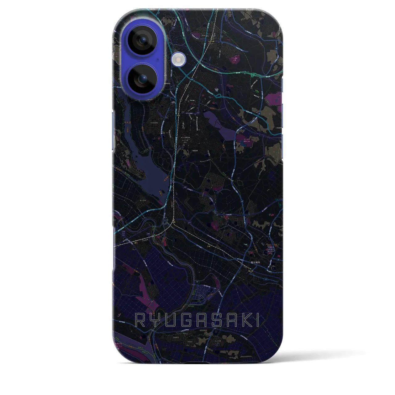 【龍ケ崎(茨城県)】地図柄iPhoneケース(バックカバータイプ)