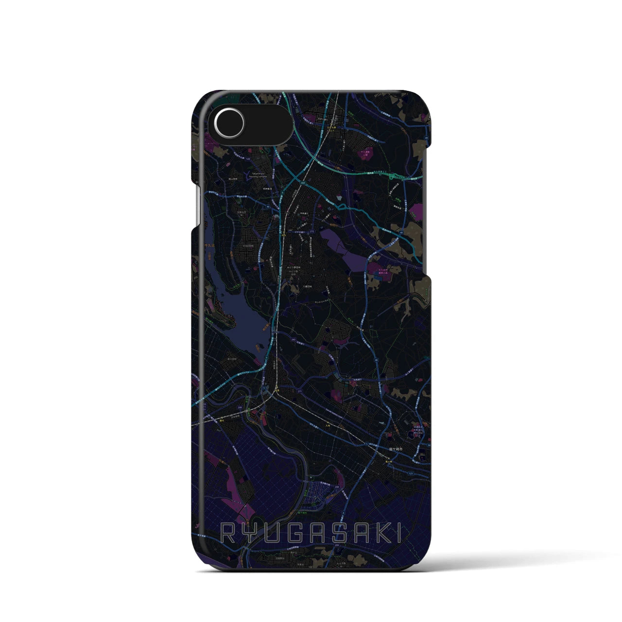 【龍ケ崎(茨城県)】地図柄iPhoneケース(バックカバータイプ)