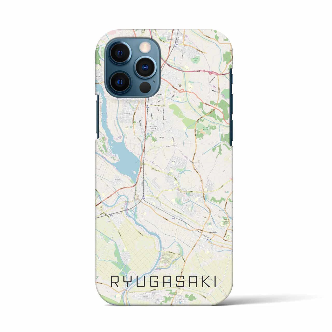 【龍ケ崎(茨城県)】地図柄iPhoneケース(バックカバータイプ)