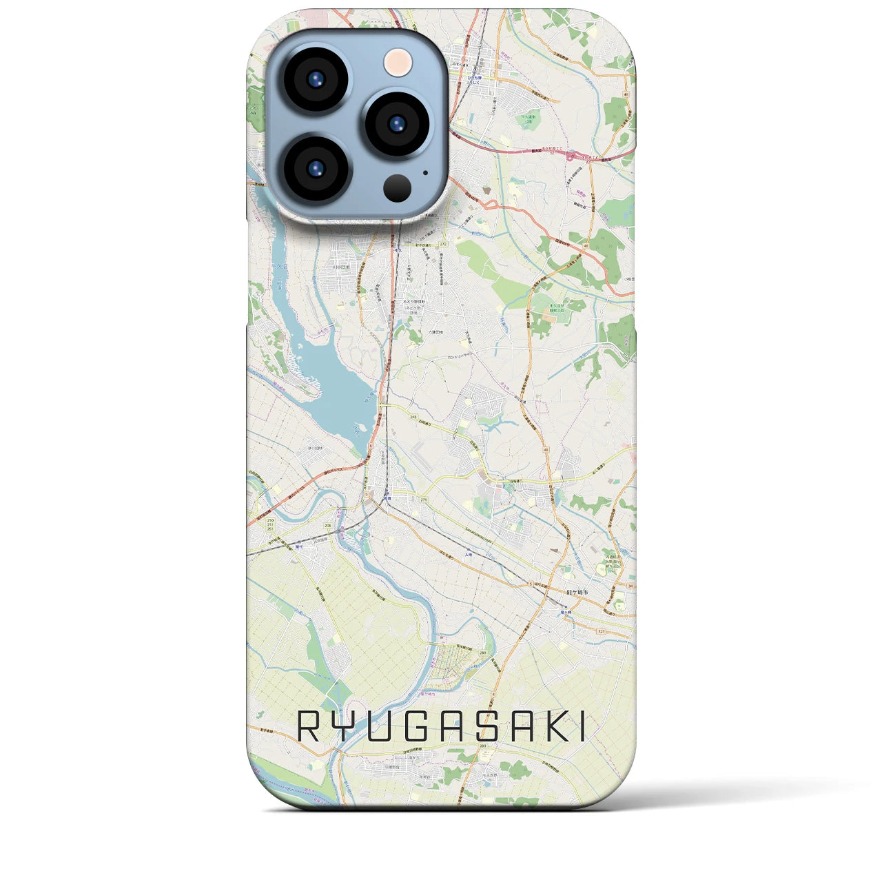 【龍ケ崎(茨城県)】地図柄iPhoneケース(バックカバータイプ)