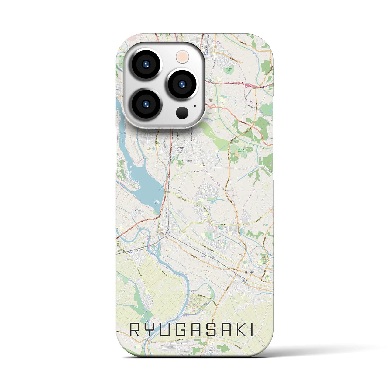【龍ケ崎(茨城県)】地図柄iPhoneケース(バックカバータイプ)