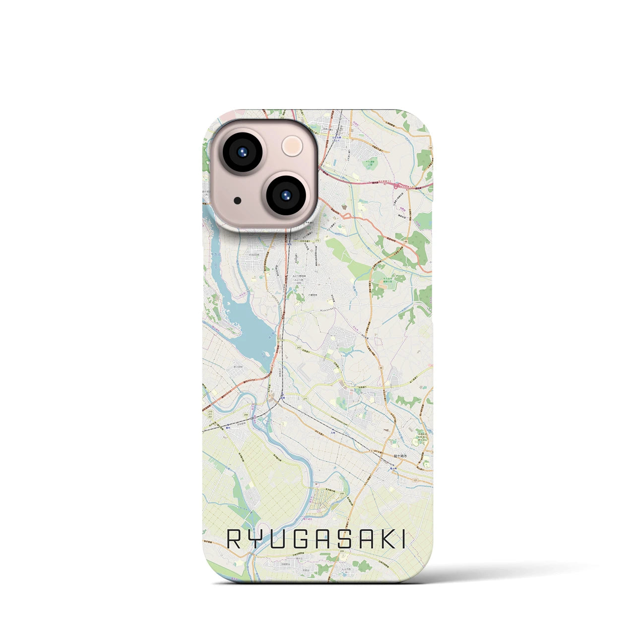 【龍ケ崎(茨城県)】地図柄iPhoneケース(バックカバータイプ)