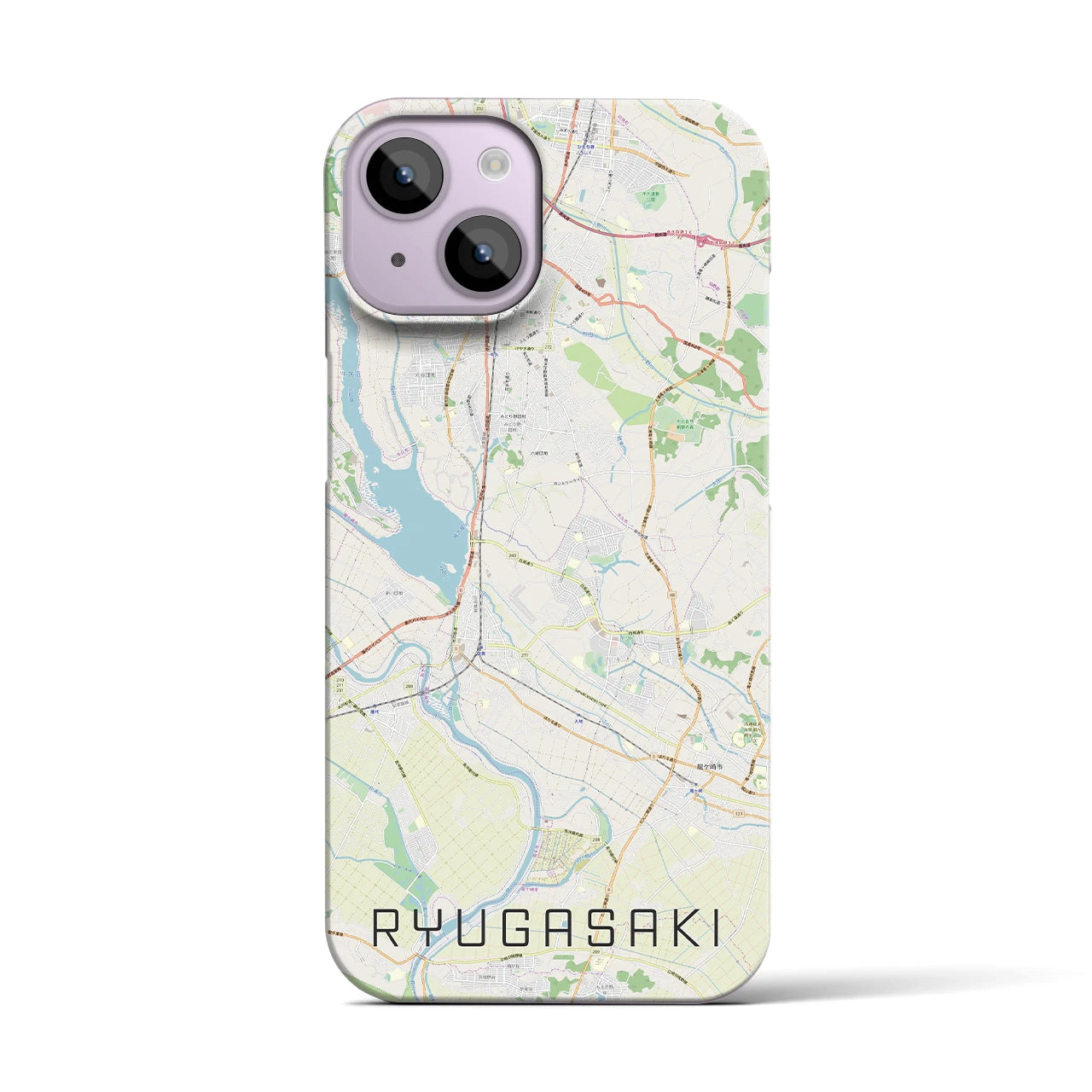 【龍ケ崎(茨城県)】地図柄iPhoneケース(バックカバータイプ)