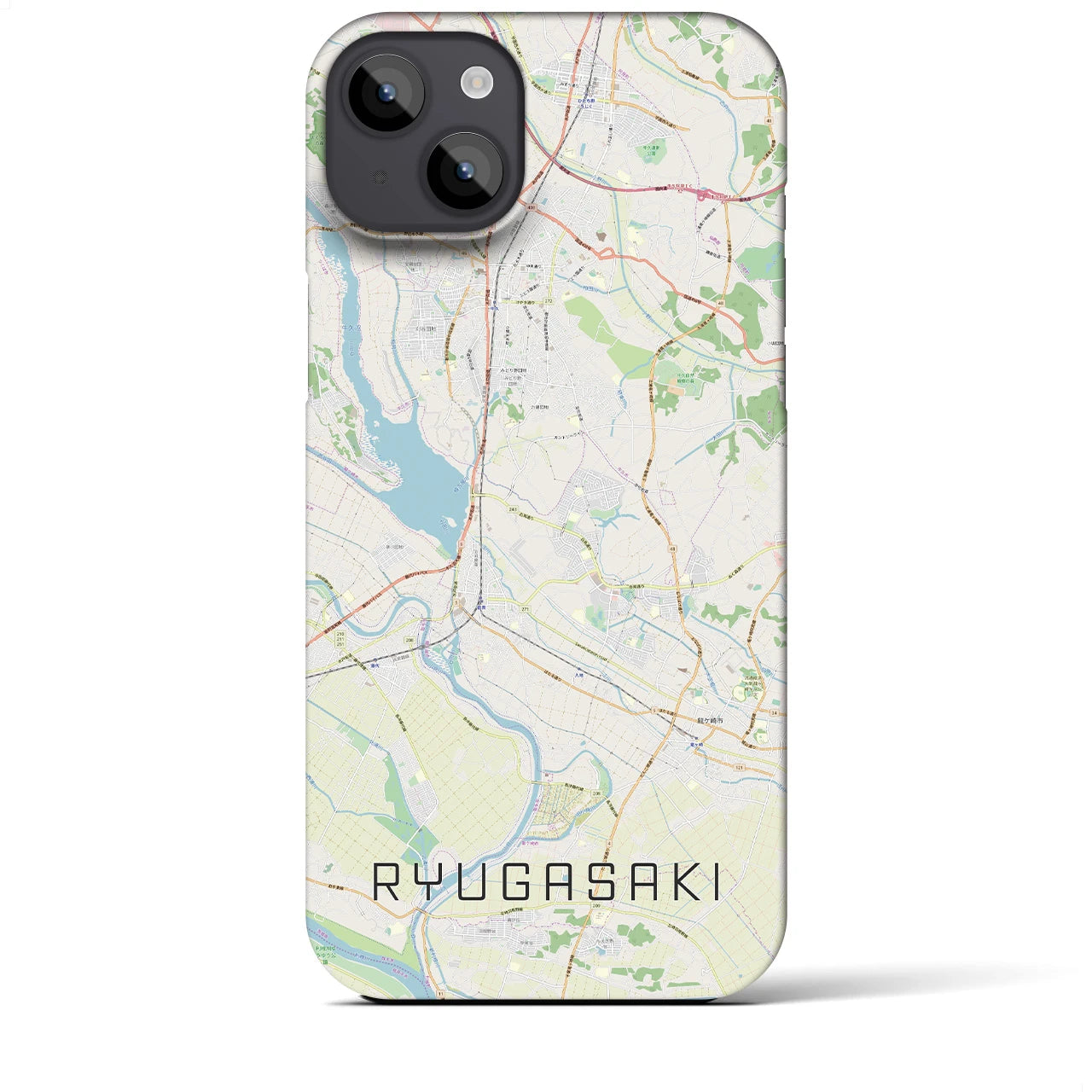 【龍ケ崎(茨城県)】地図柄iPhoneケース(バックカバータイプ)