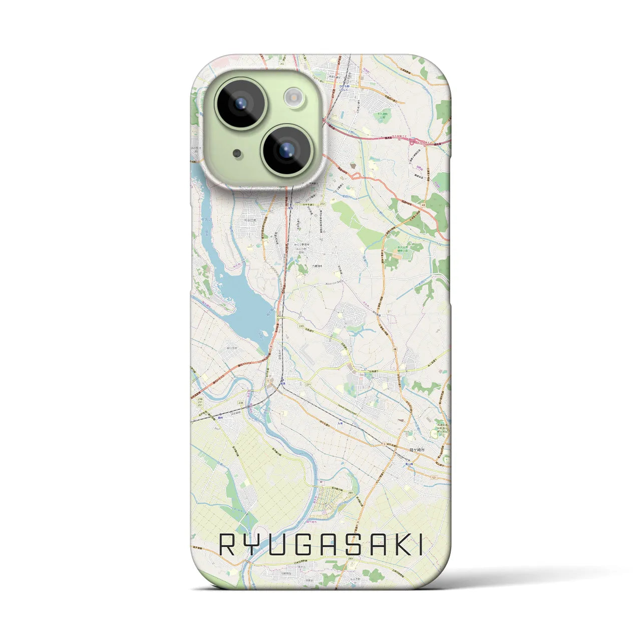 【龍ケ崎(茨城県)】地図柄iPhoneケース(バックカバータイプ)