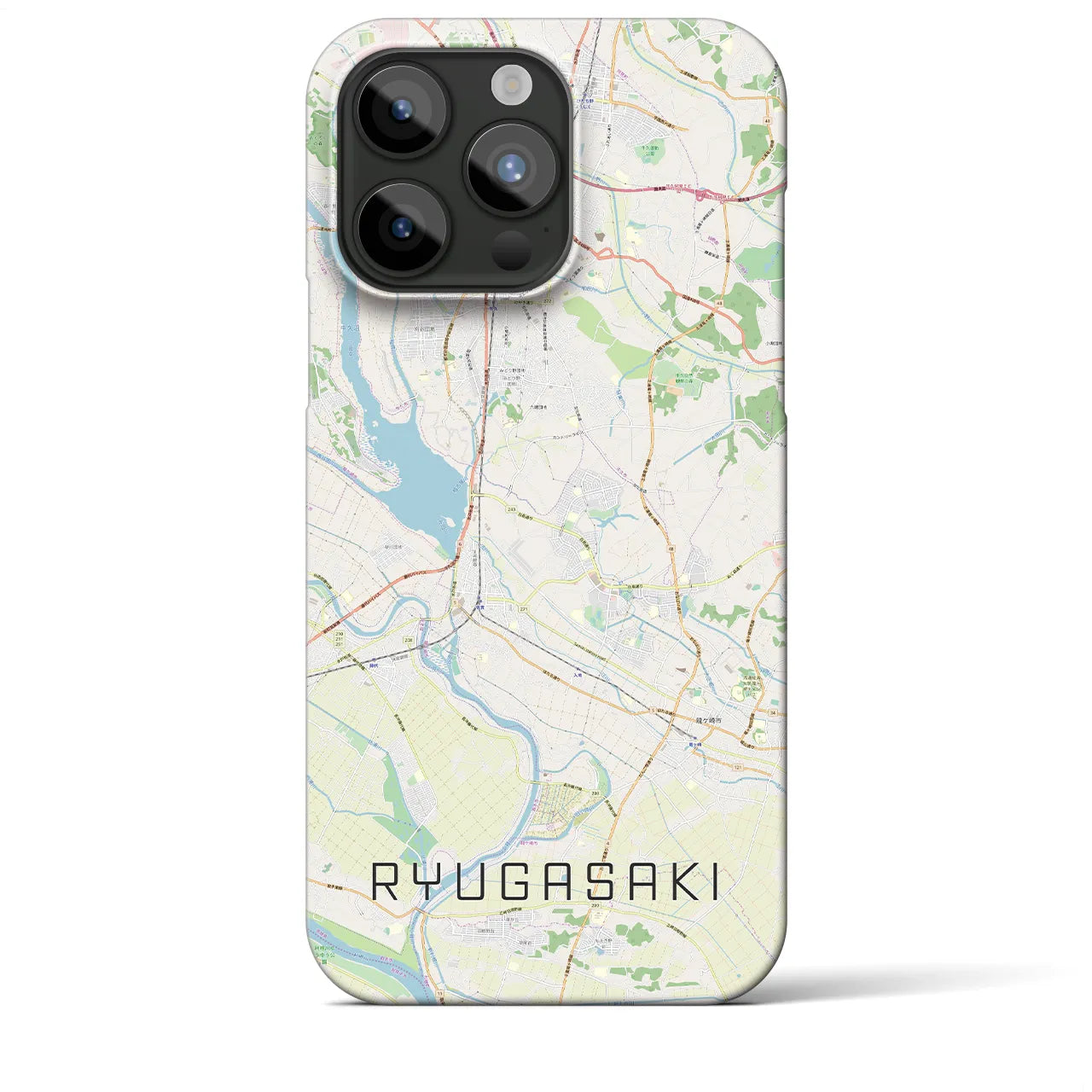 【龍ケ崎(茨城県)】地図柄iPhoneケース(バックカバータイプ)