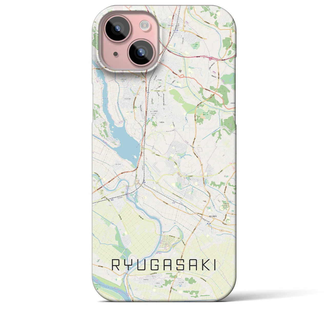 【龍ケ崎(茨城県)】地図柄iPhoneケース(バックカバータイプ)