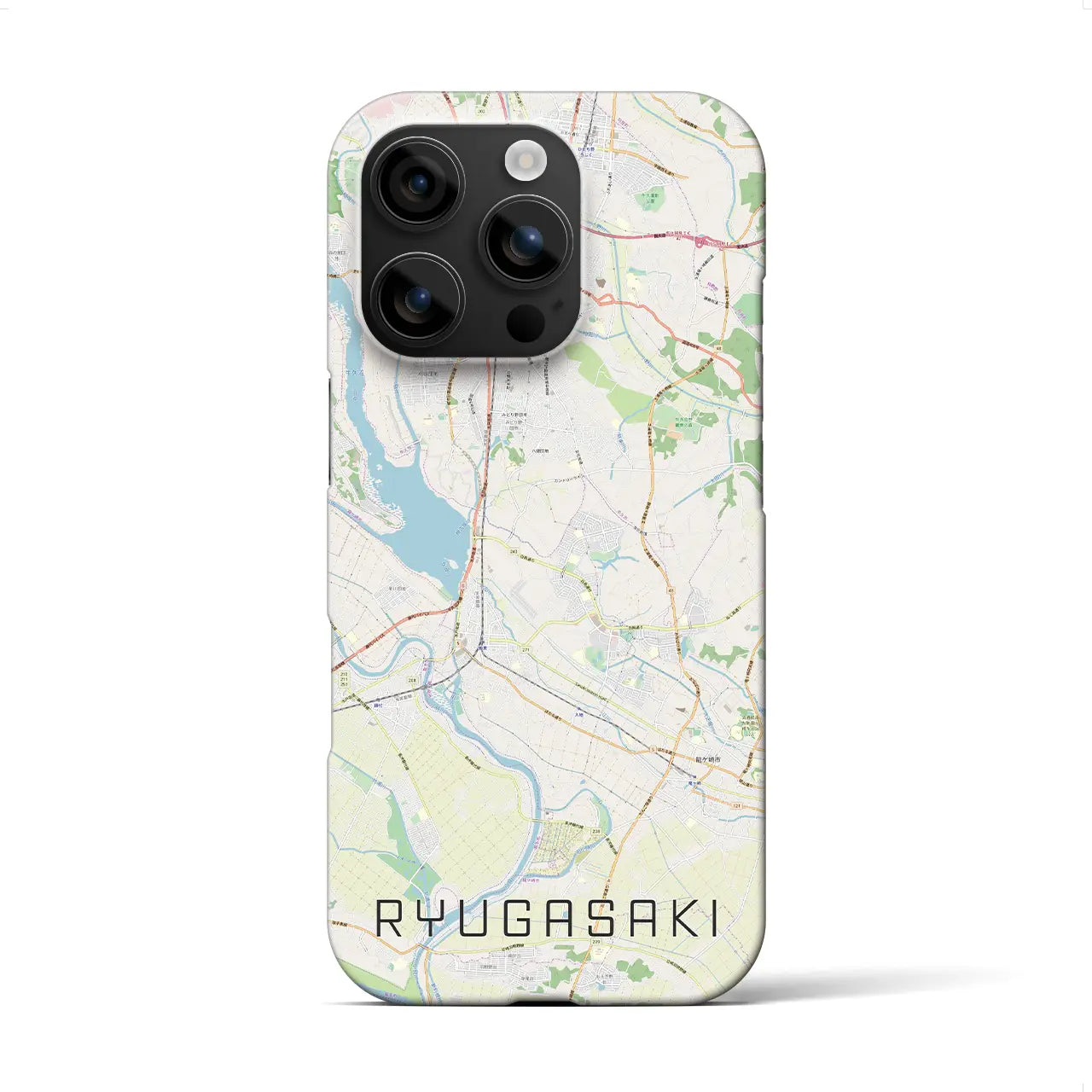 【龍ケ崎(茨城県)】地図柄iPhoneケース(バックカバータイプ)