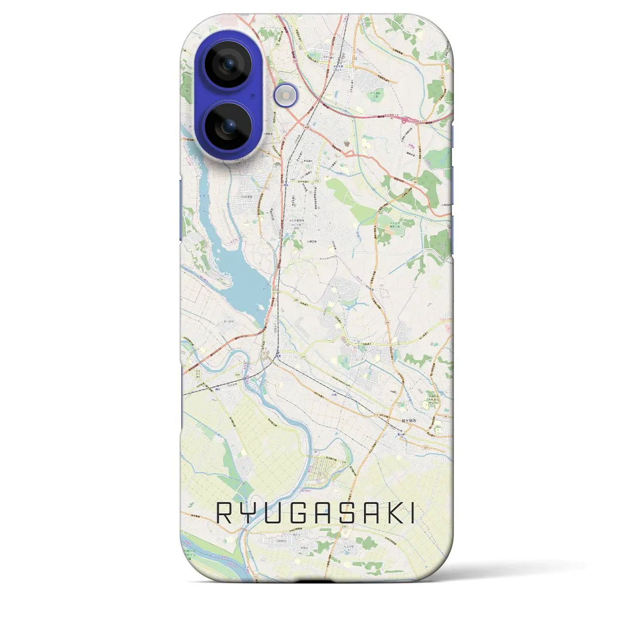 【龍ケ崎(茨城県)】地図柄iPhoneケース(バックカバータイプ)ナチュラル・iPhone 16 Pro Max 用