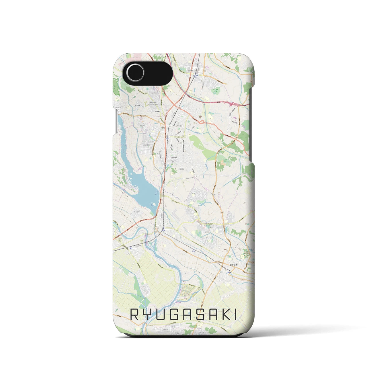 【龍ケ崎(茨城県)】地図柄iPhoneケース(バックカバータイプ)