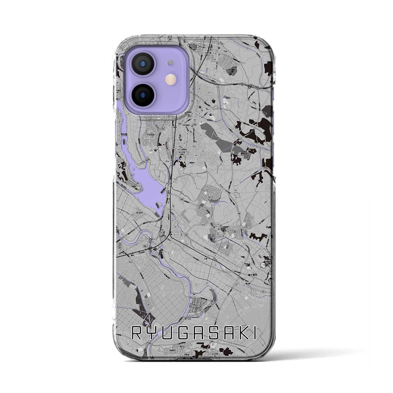 【龍ケ崎(茨城県)】地図柄iPhoneケース(クリアタイプ)