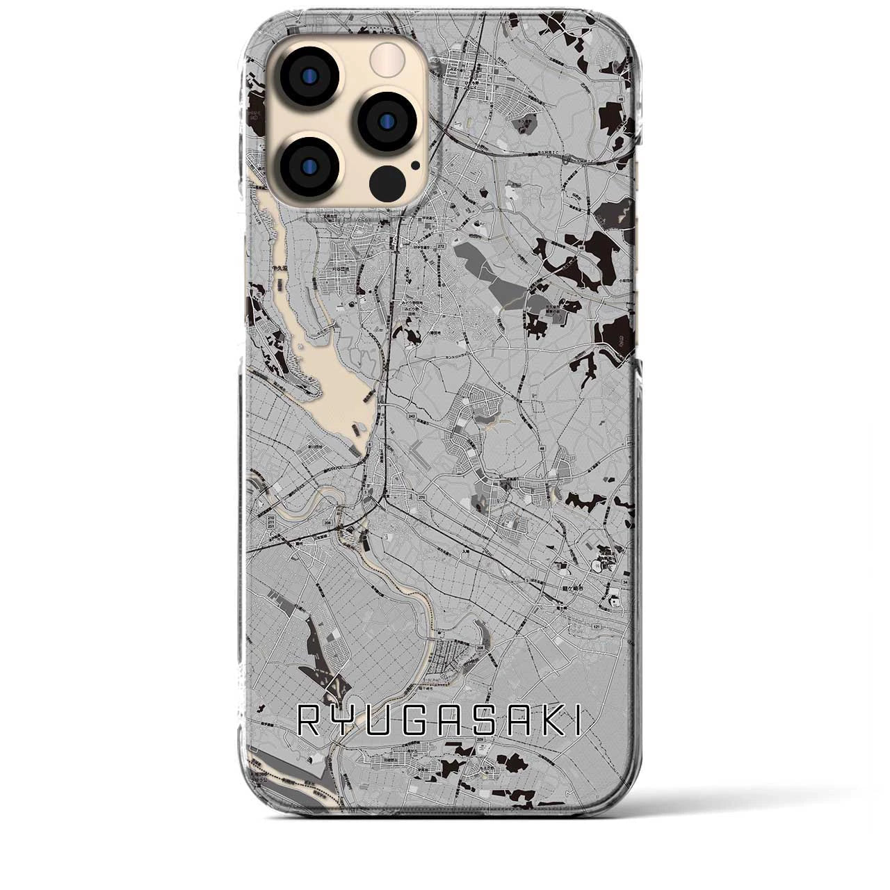 【龍ケ崎(茨城県)】地図柄iPhoneケース(クリアタイプ)