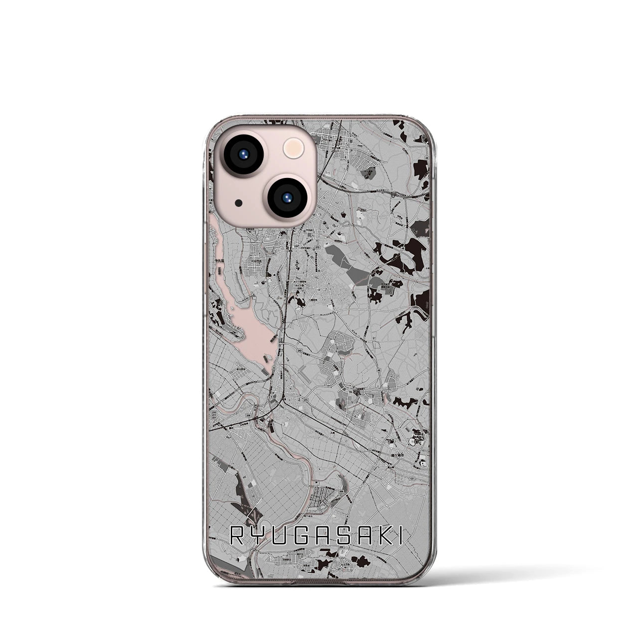 【龍ケ崎(茨城県)】地図柄iPhoneケース(クリアタイプ)