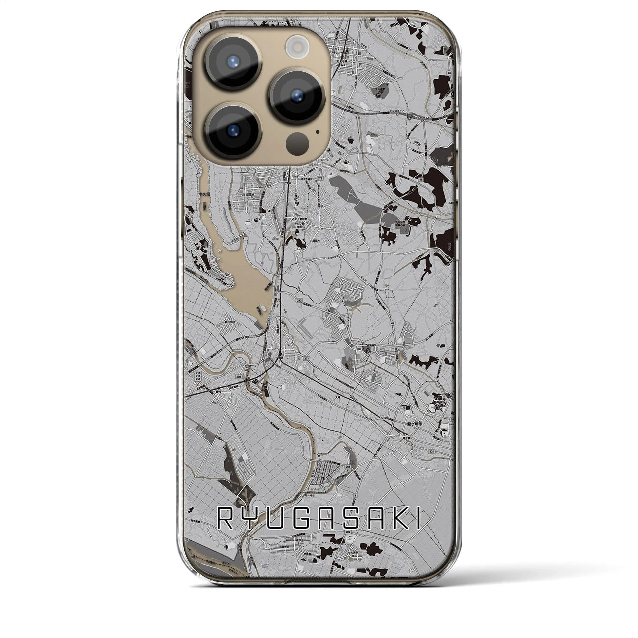 【龍ケ崎(茨城県)】地図柄iPhoneケース(クリアタイプ)