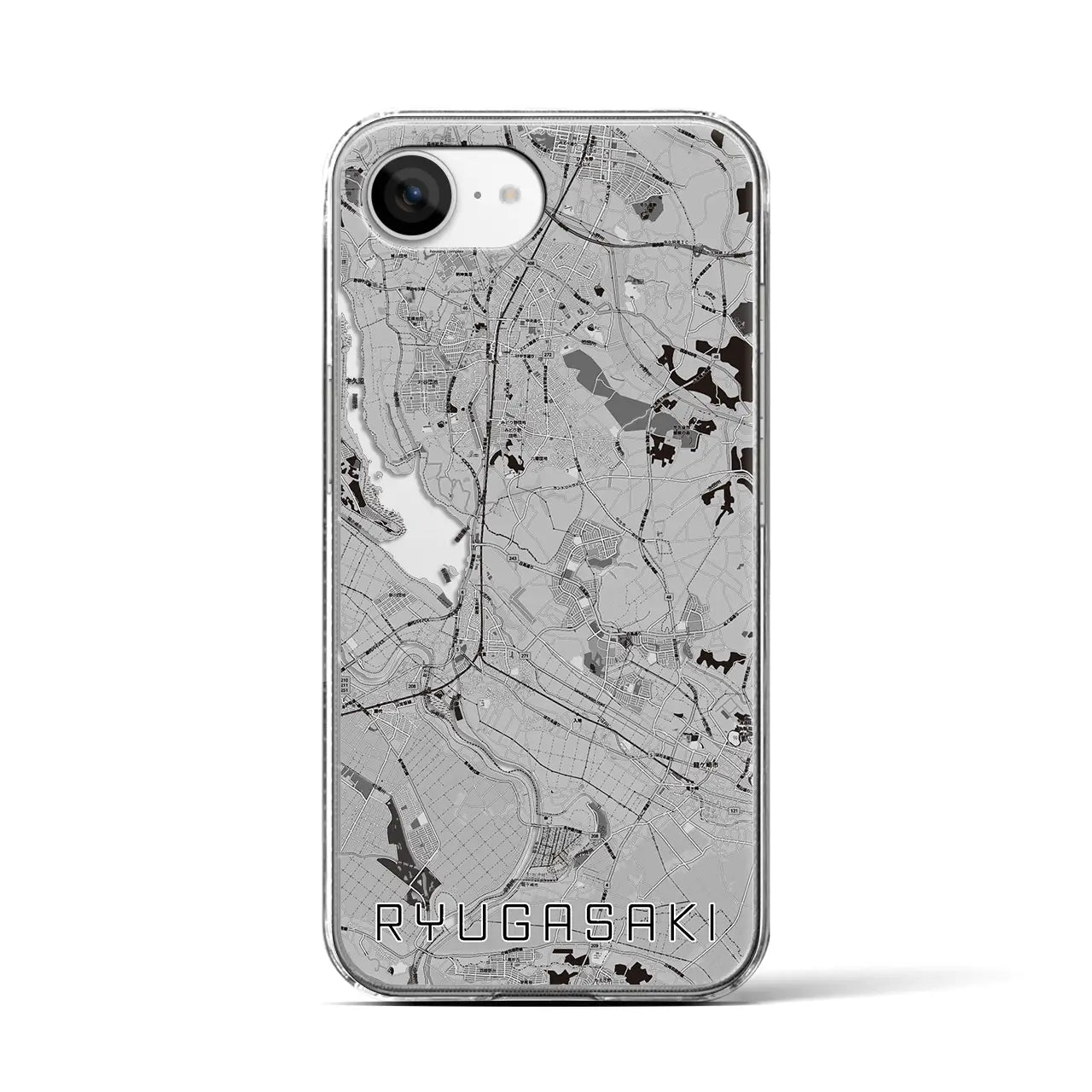 【龍ケ崎(茨城県)】地図柄iPhoneケース(クリアタイプ)