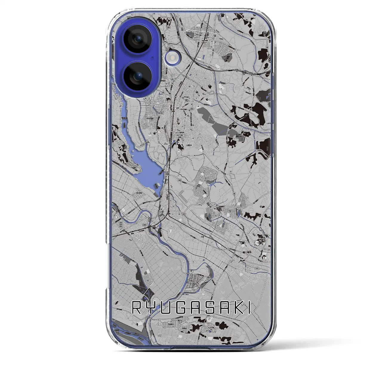 【龍ケ崎(茨城県)】地図柄iPhoneケース(クリアタイプ)