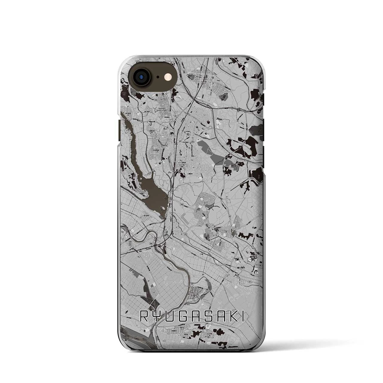 【龍ケ崎(茨城県)】地図柄iPhoneケース(クリアタイプ)