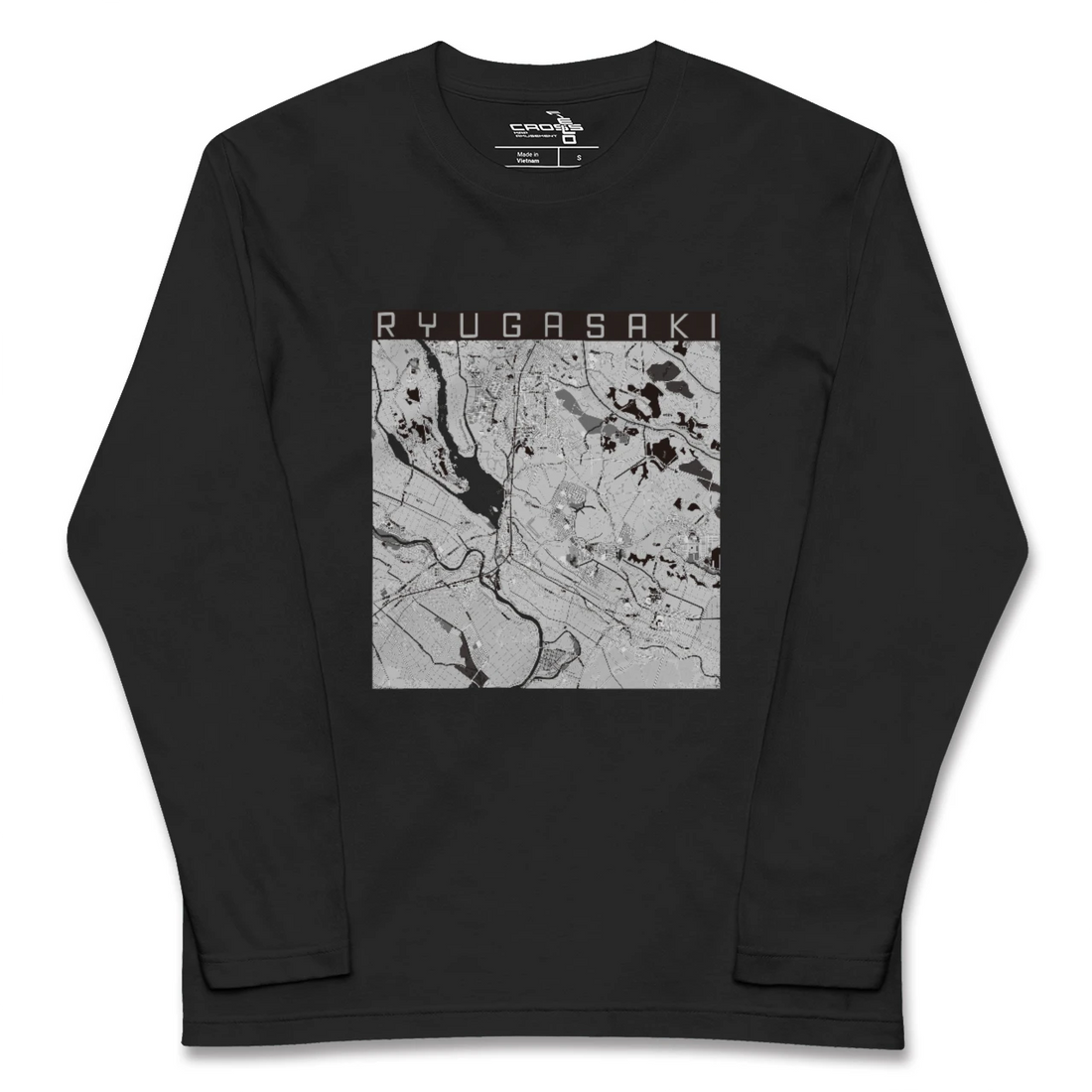 【龍ケ崎(茨城県)】地図柄ロングスリーブTシャツ