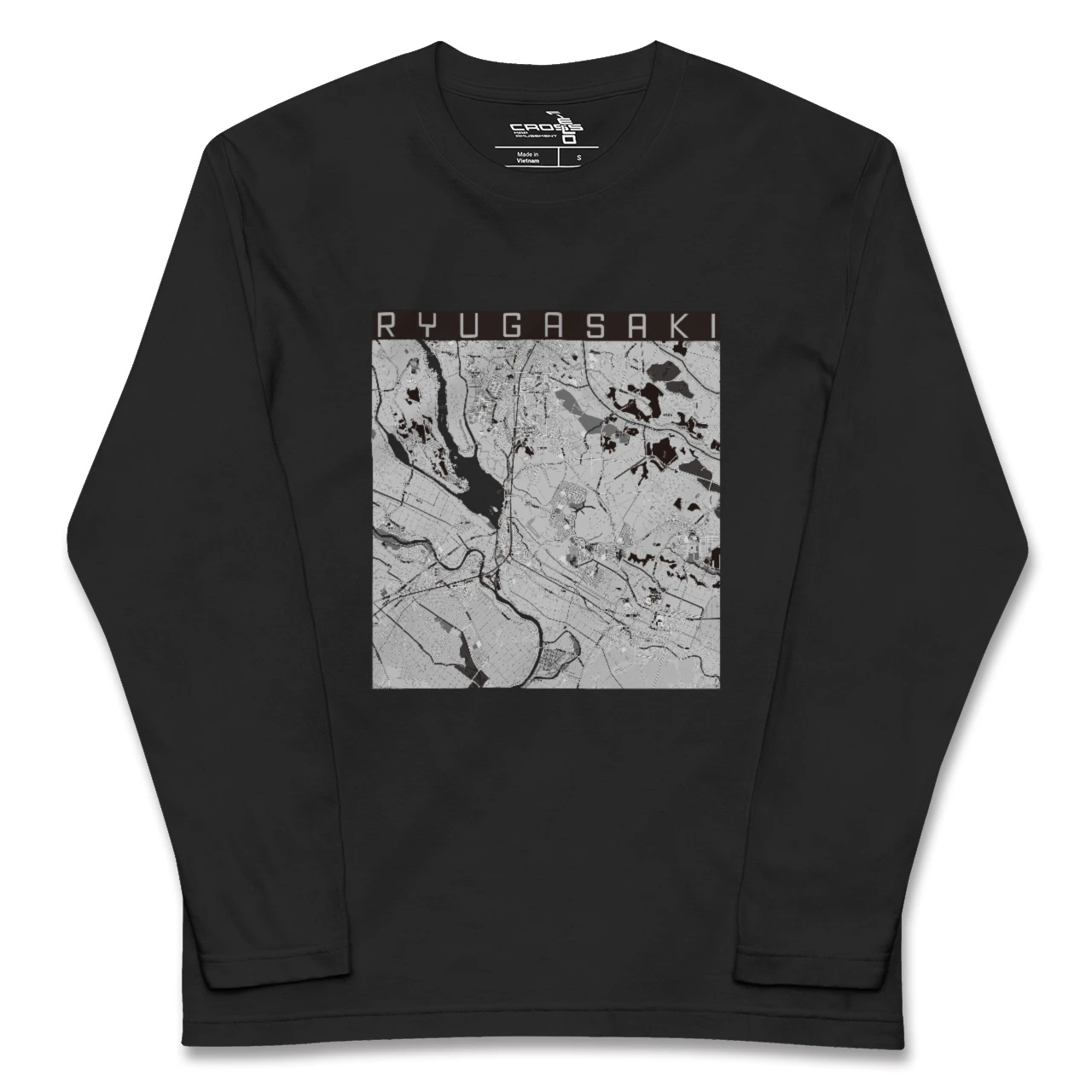 【龍ケ崎(茨城県)】地図柄ロングスリーブTシャツ