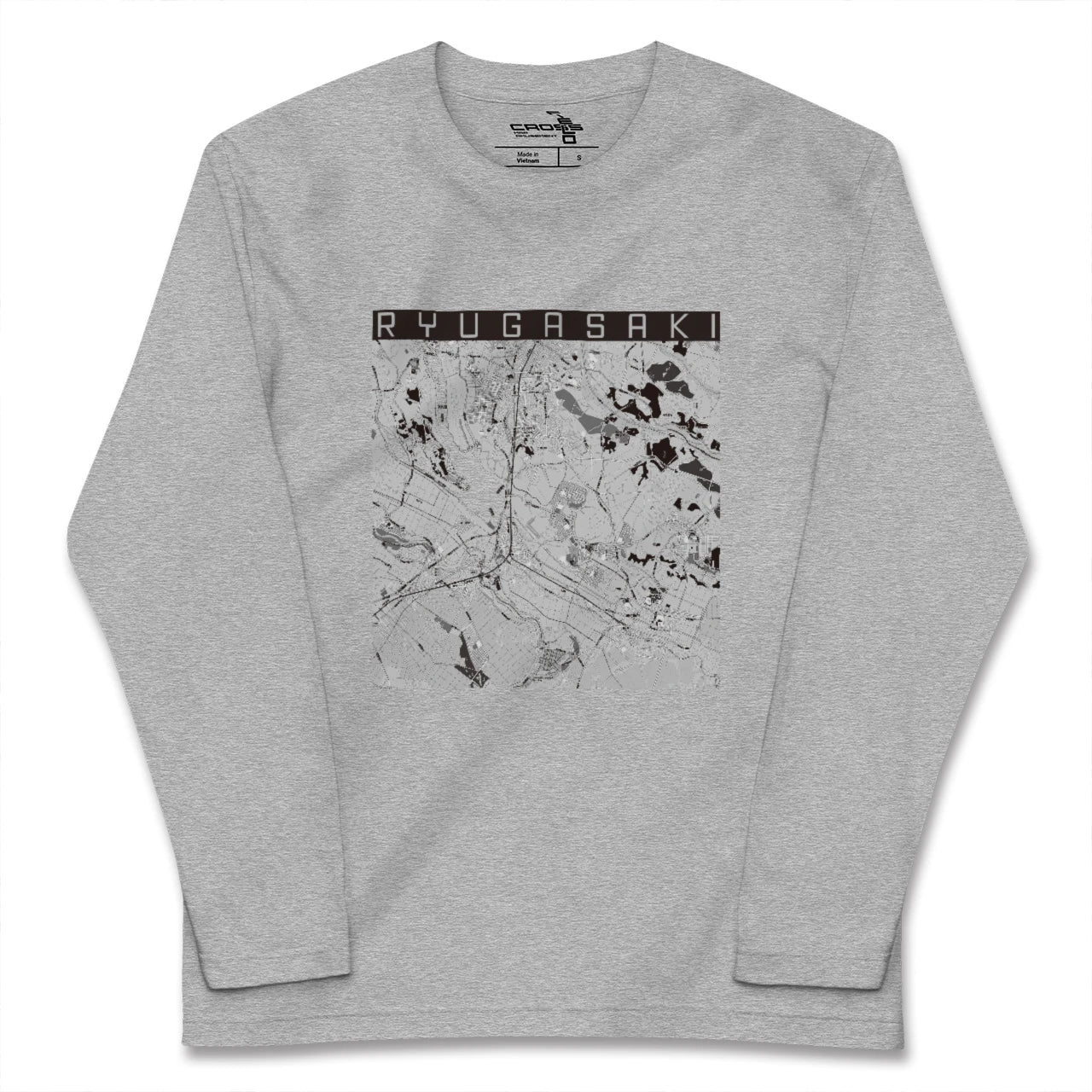 【龍ケ崎(茨城県)】地図柄ロングスリーブTシャツ