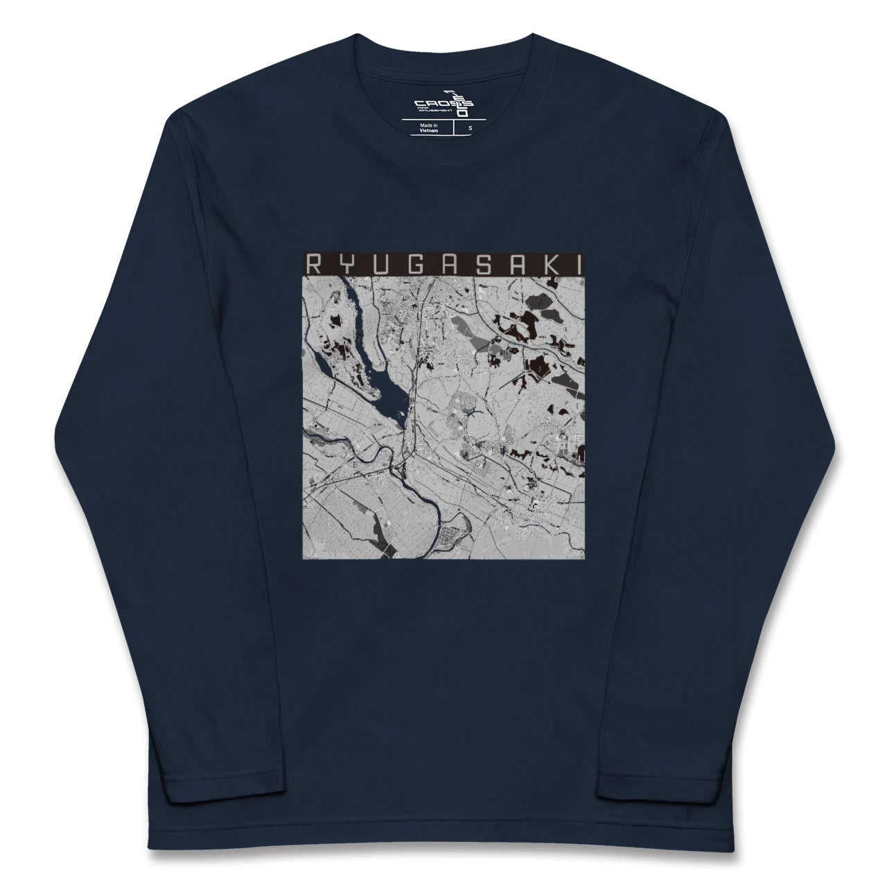 【龍ケ崎(茨城県)】地図柄ロングスリーブTシャツ