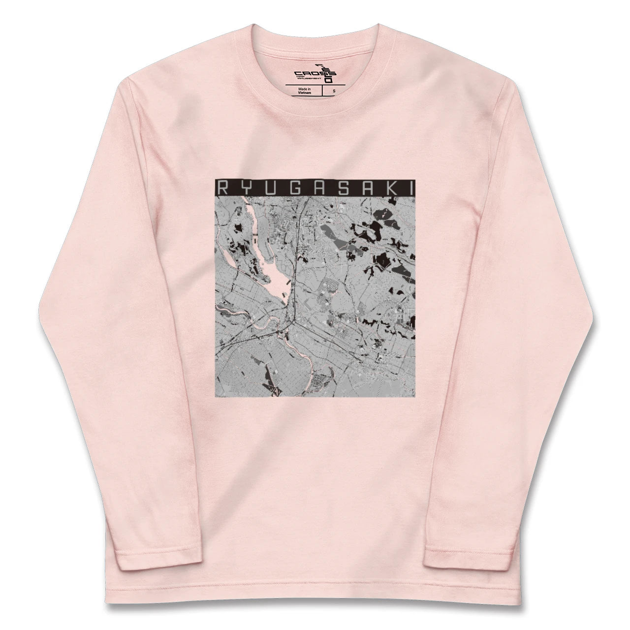 【龍ケ崎(茨城県)】地図柄ロングスリーブTシャツ