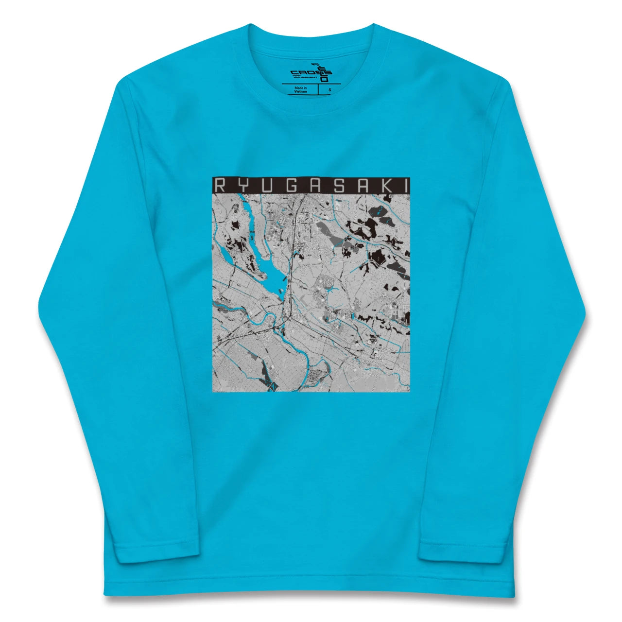 【龍ケ崎(茨城県)】地図柄ロングスリーブTシャツ