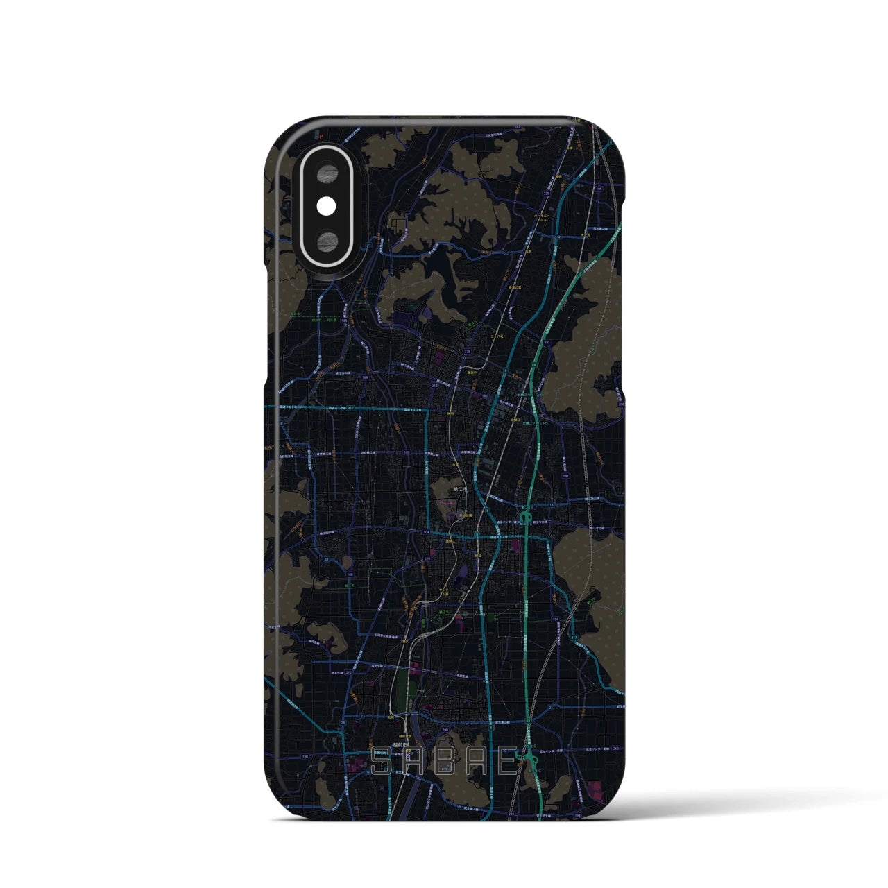 【鯖江(福井県)】地図柄iPhoneケース(バックカバータイプ)